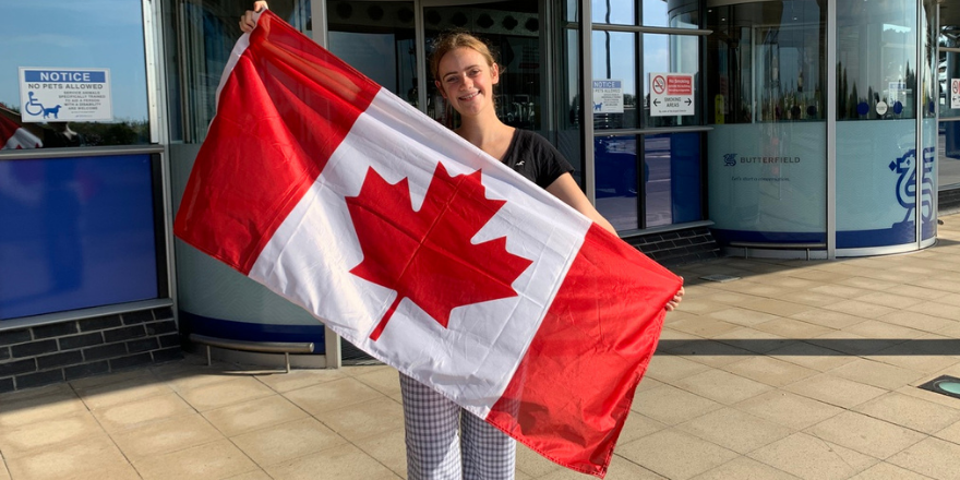 Canada flag indicating an International Student, decorative image.