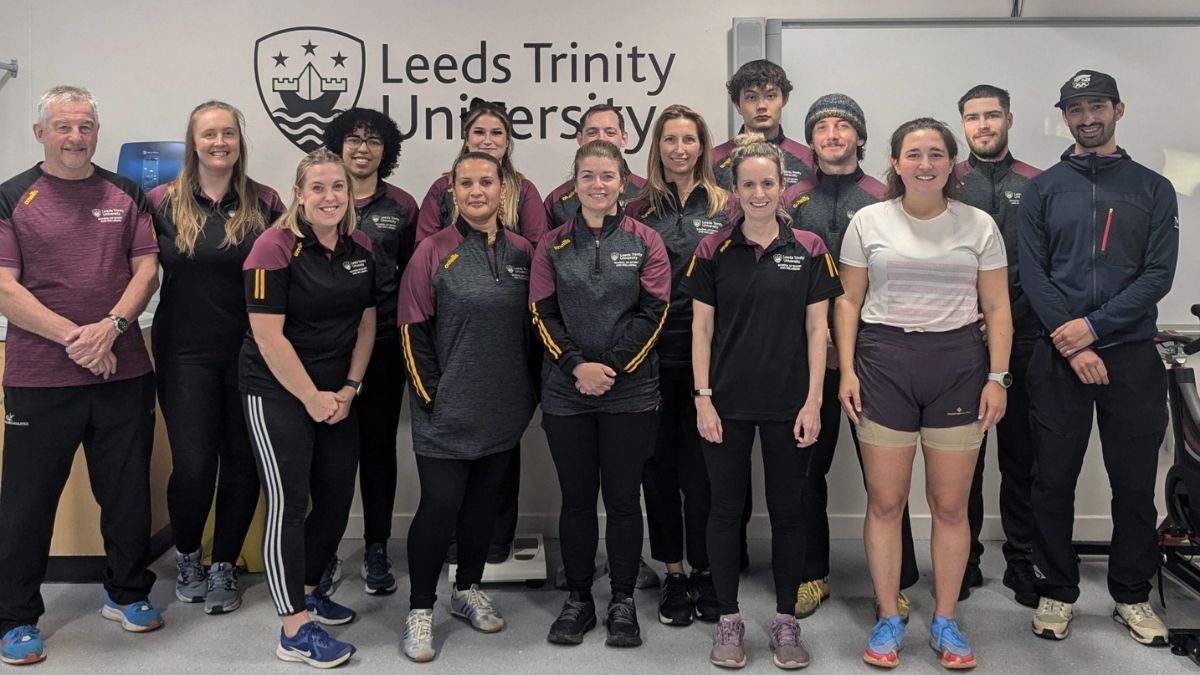 A group picture of staff and students from the School of Sport and Wellbeing