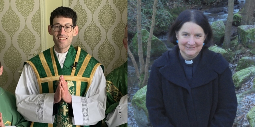 Two separate images of a man and a woman